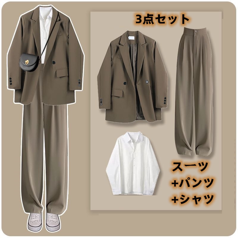 アウター ins セットアップ メンズ 韓国ファッション トレンド かっこいい 長袖 シャツ　パンツ　カジュアル 秋 冬