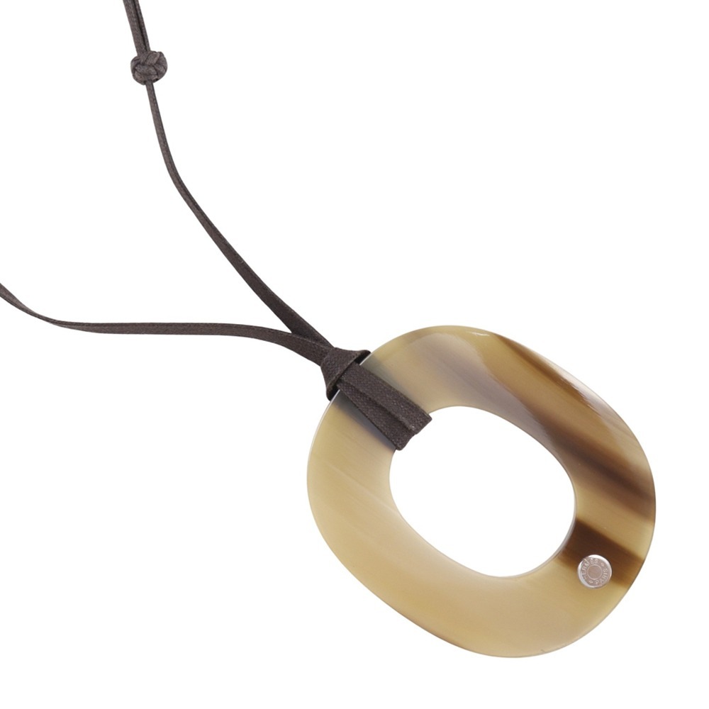 イスム ネックレス バッファローホーン 茶 約28g レディース 中古品