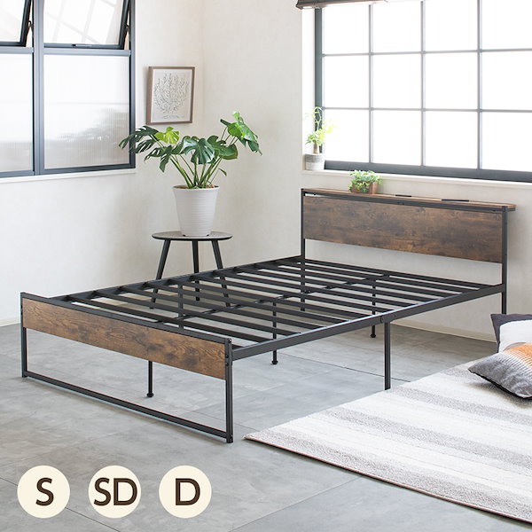 Qoo10] Major in life ベッド シングル 宮付き パイプベッド