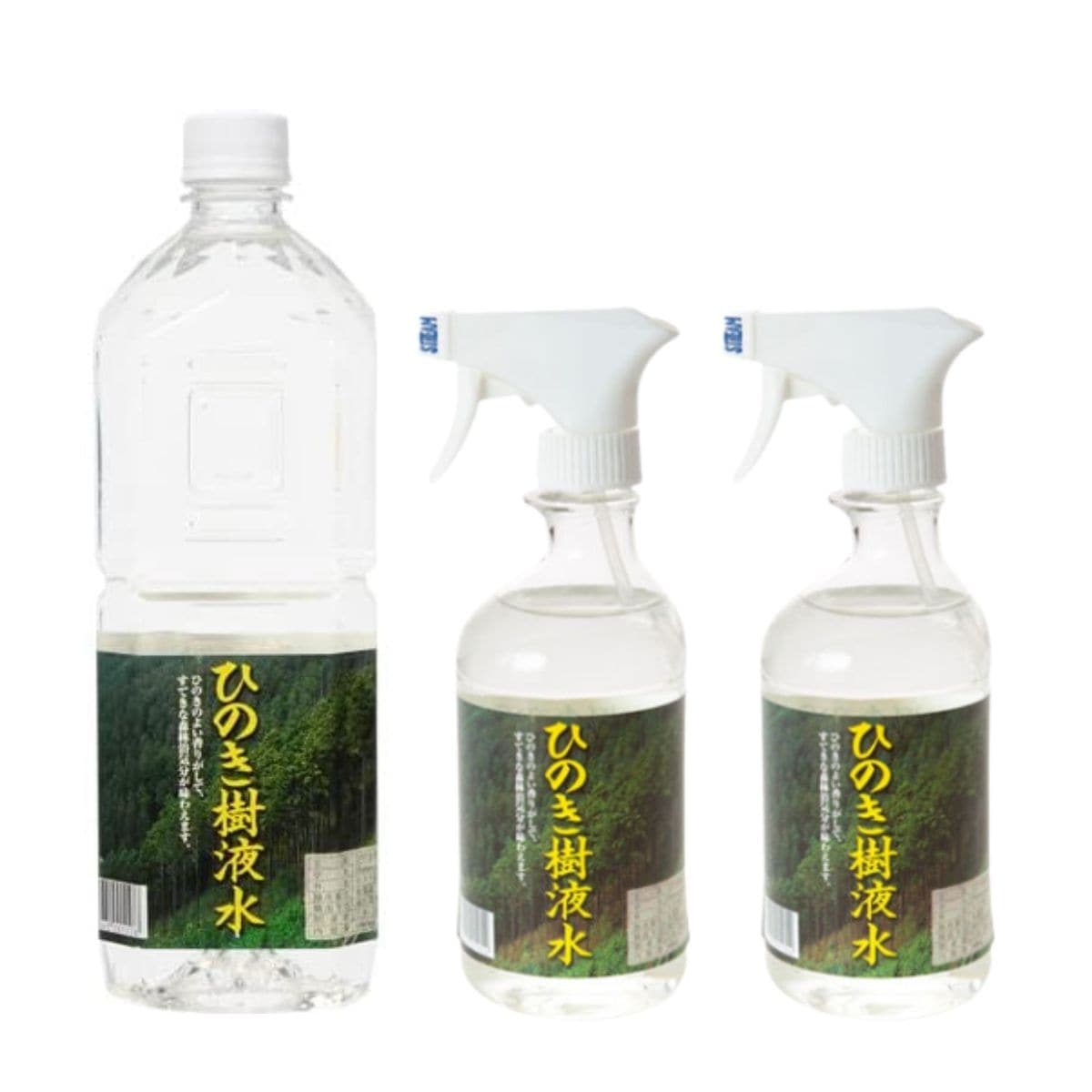 【癒しのひのき香りセット】喜多製材所 吉野ひのき樹液水【500ml×2個・1L×1個】100％天然 芳香 蒸留水 吉野桧 ひのきウォーター ひのき水 フレグランスウォーター 化学成分不使用 国産