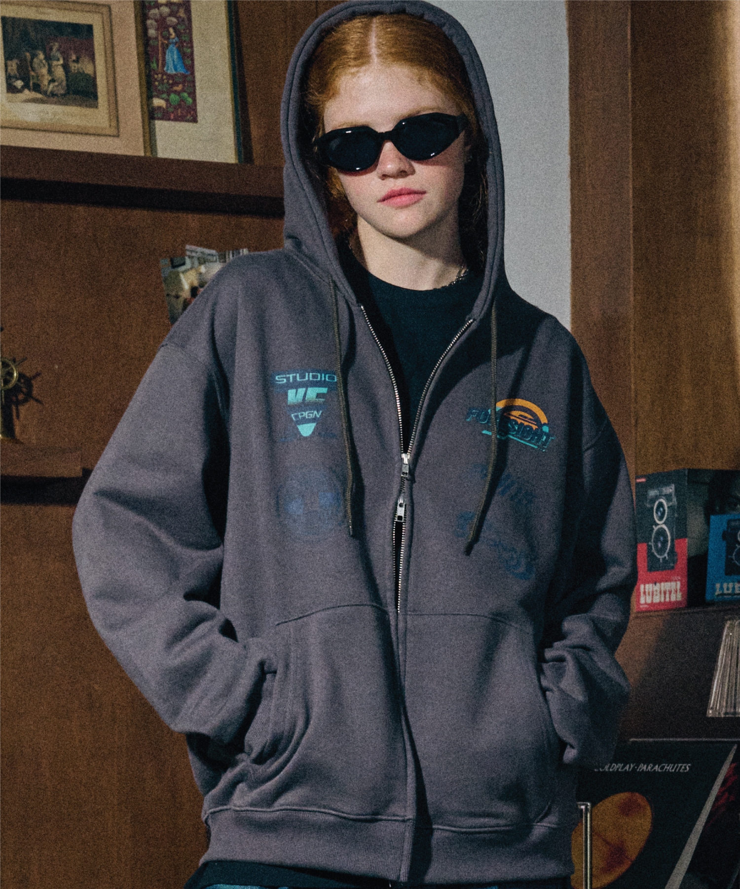 CPGN スタジオ (2ウェイ) フォーサイトフーディージップアップチャコール