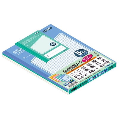 他サイト： 日本ノート　キョクトウ　スクールノート　5ｍｍ方眼罫　4冊束（4色）　無線とじノート　LMU5G04Mの商品画像