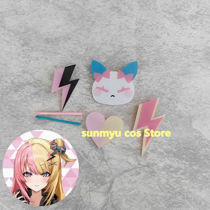 にじさんじ バーチャル VTuber 風 虎姫 XSOLEIL Kotoka Torahime ヘア飾り ヘアピン ブローチ コスプレ道具 アクセサリー