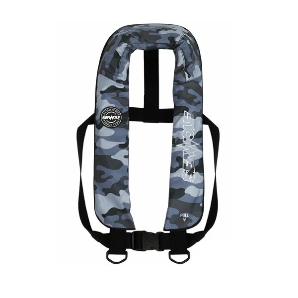 シーウルフ ライフジャケット SW-J-F03 肩掛けライフジャケット グレーカモ フリー 交換用ボンベキット別売