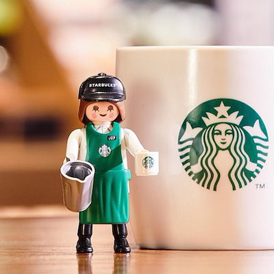 つにつれ Starbucks フィギュア 女の子 置物 バリスタ スタバ