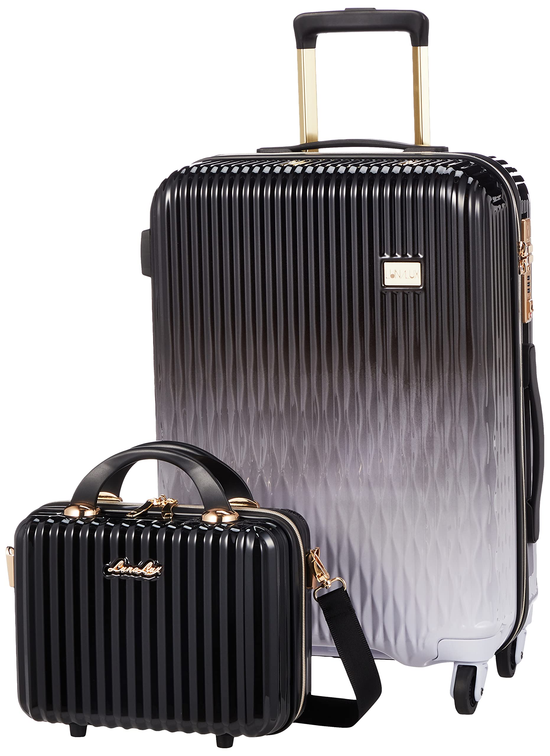 [シフレ] スーツケース ハードジッパー 中型 Mサイズ 付き LUN2116-55 43L 55 cm 3.4kg 内装抗菌 TSAロック ミッドナイトMサイズ