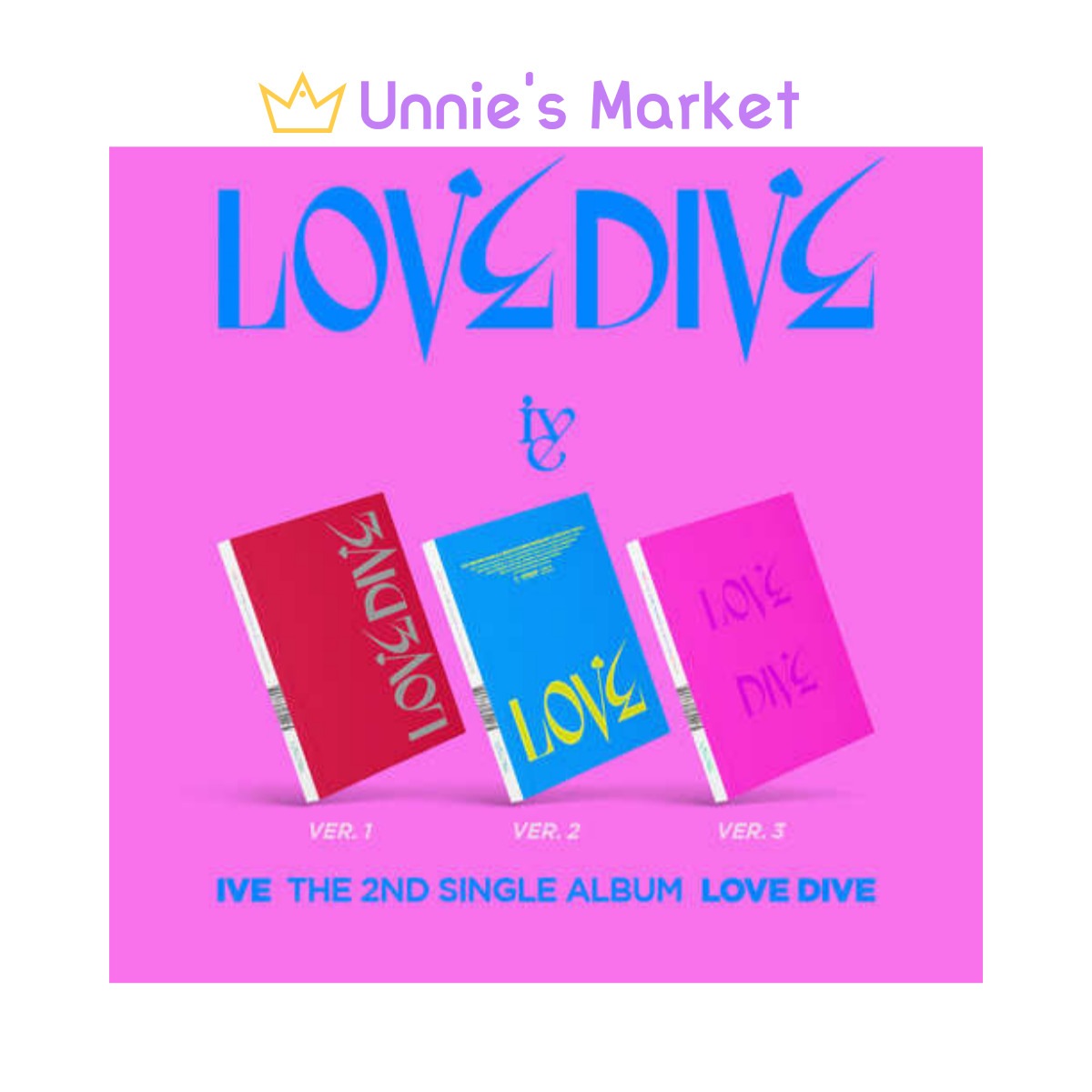 [SET] IVE [LOVE DIVE] 2nd Single Album + Free Photocard 1EA
