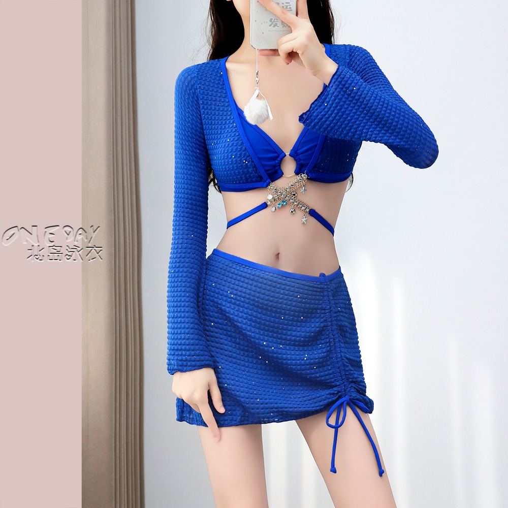 水着 レディース ビキニ レディース 4点セット スプリット 2024年新作 ファッション スカートスタイル 中空 コンサバティブ ビーチ 温泉