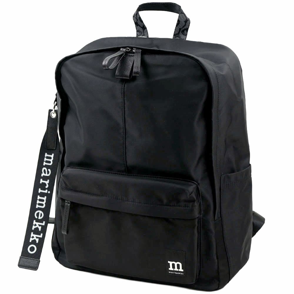 マリメッコ バックパック リュックサック バッグ レディース ブラック marimekko ZIP TOP BACKPACK SOLID BLACK 093325 009 093325-009