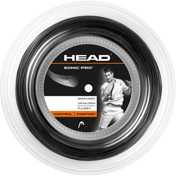 (ヘッド) 硬式テニス用 ガット Sonic Pro Reel 200mロール 1.25mm 281128 BK