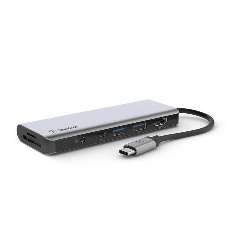 ドッキングステーション USB PD対応 100W ［USB-C オスメス カードスロットｘ2 / HDMI /φ3.5mm / USB-Aｘ2 / USB-C］　AVC009BTSGY