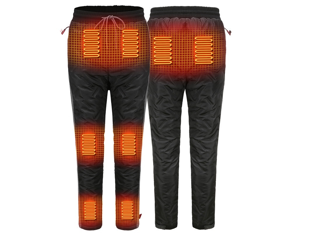 新しい弾力性とベルベットの厚い保温発熱ズボンはusb知能八区三制御発熱ズボンを着ることができる男女モデル