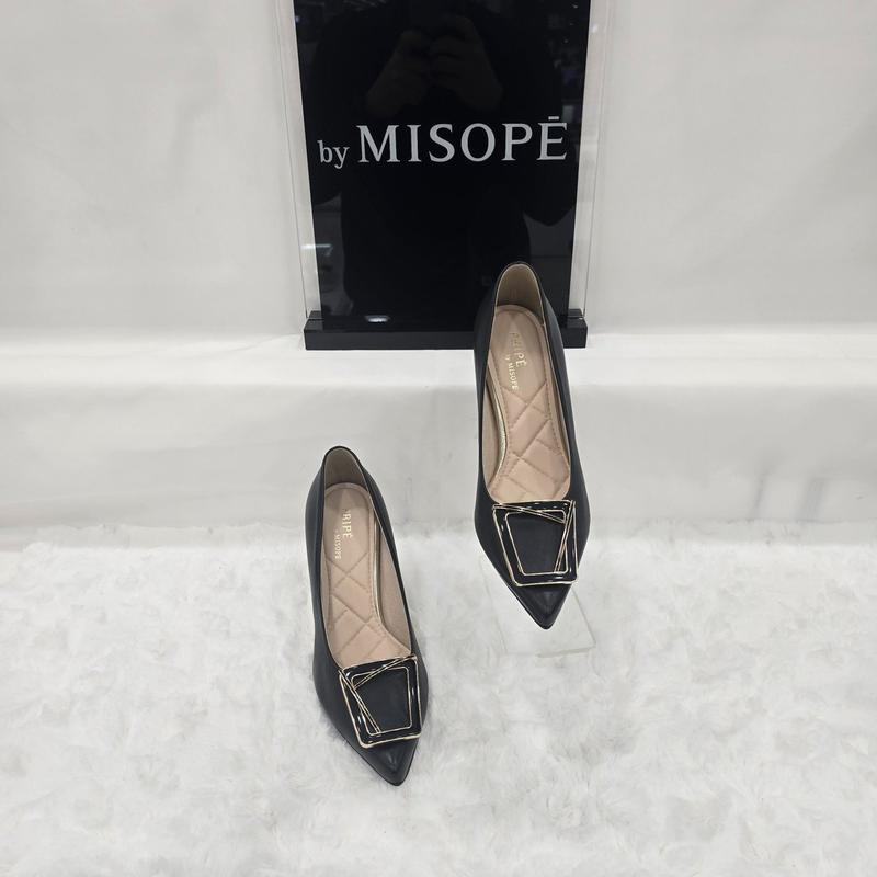 By 女性 モダン ポイント バックル ヒール 112HT411SI006 BLACK 2 JJ