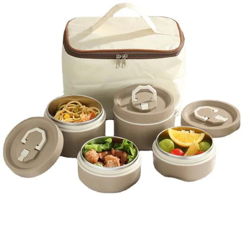 ステンレス保温弁当箱 学生用ステンレス弁当箱 仕切り付き密閉蓋付き保温弁当箱