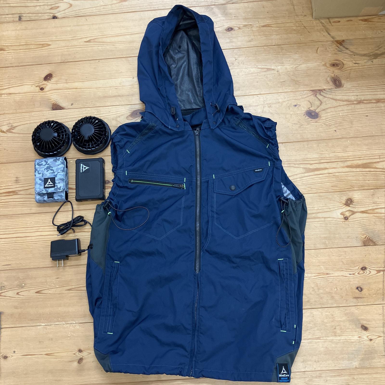 Wind Core ウィンドコア 空調服ベスト LLサイズ FanWear その他アウター ネイビー【中古】 メンズ