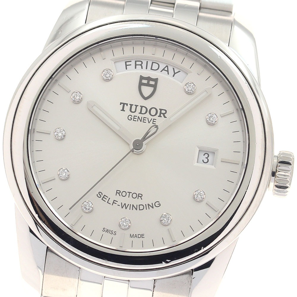 チュードル TUDOR 56000 グラマー デイトデイ 10Pダイヤ 自動巻き メンズ 保証書付き_951875【中古】