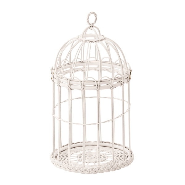 Rattan World GK832WW ホワイトラタン 鳥かご調 ディスプレイバスケット ホワイトウォッシュ fioreフィオーレ (Piu Carina) メーカー直送