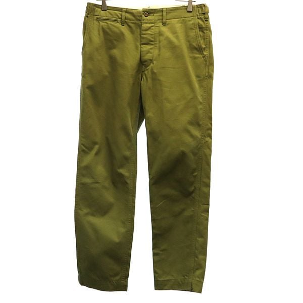 日本製 ボタンフライ ミリタリーパンツ グリーン メンズ