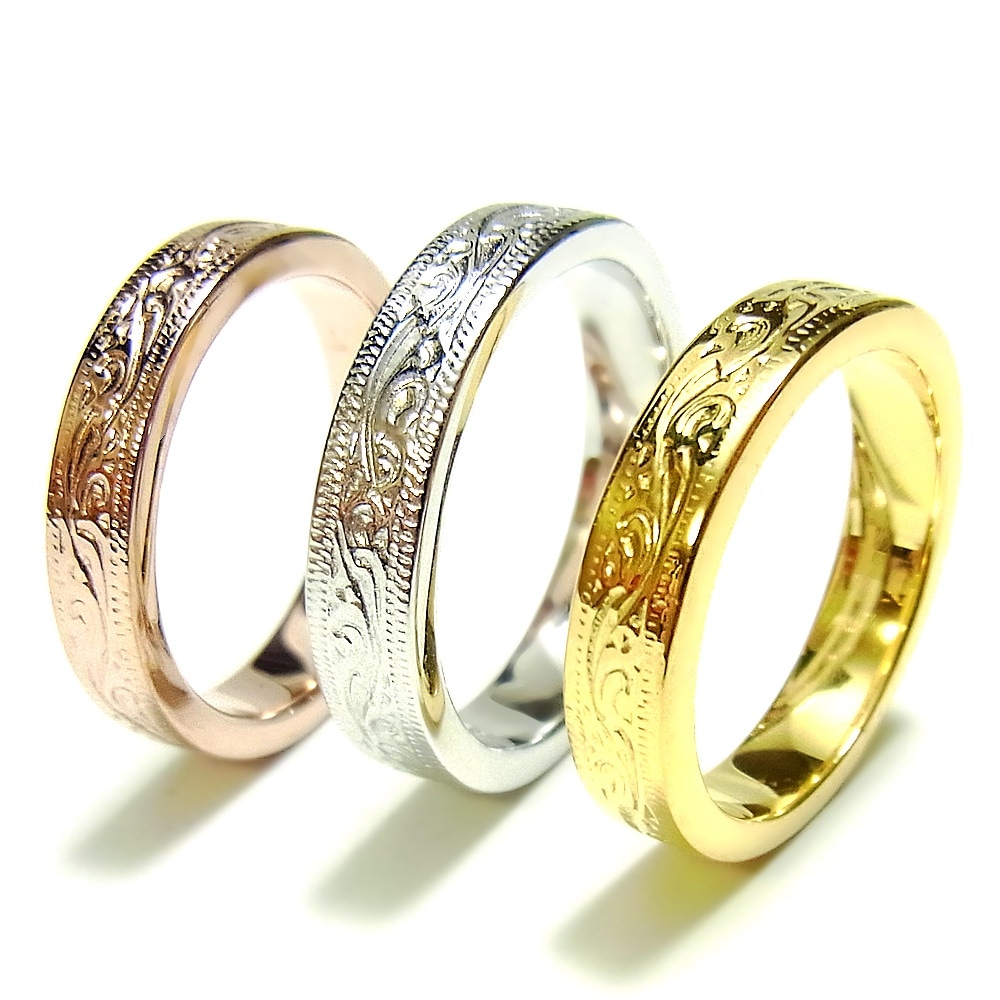 ハワイアンジュエリー リリ エグゼクティブ プラチナ 仕上げ サーフ リング 指輪 レディース メン