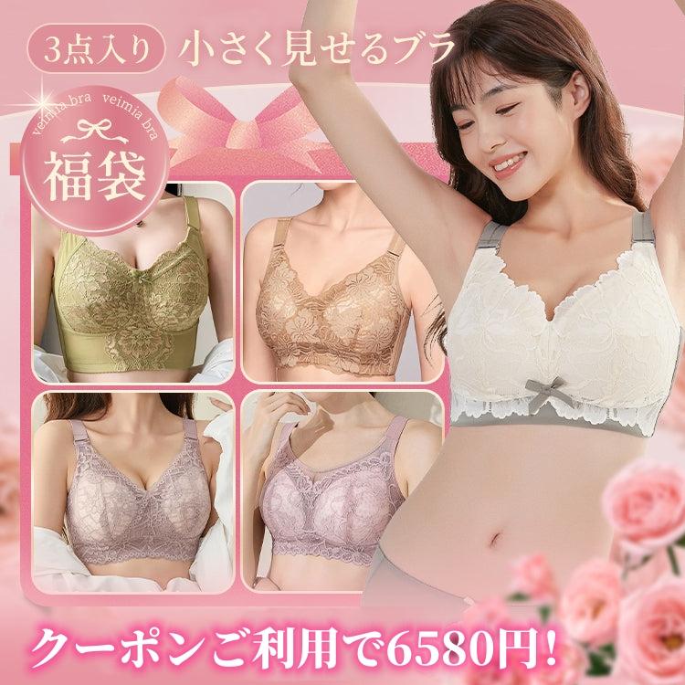 大人気小さく見せるブラ3点入り 2025ブラジャー 大きな胸を小さく見せるブラ 脇高 脇肉ブラ 補正下着 2025 レディース