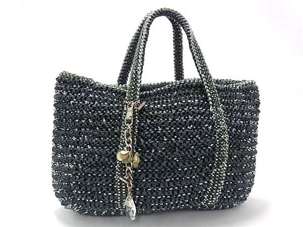 アンテプリマ ハンドバッグ ワイヤーバッグ PVCワイヤー サテン - ブルー系 ショルダーバッグ トートバッグ ショッピングバッグ 鞄 ブランド ビジネス 斜め掛け 肩掛け【本物保証】