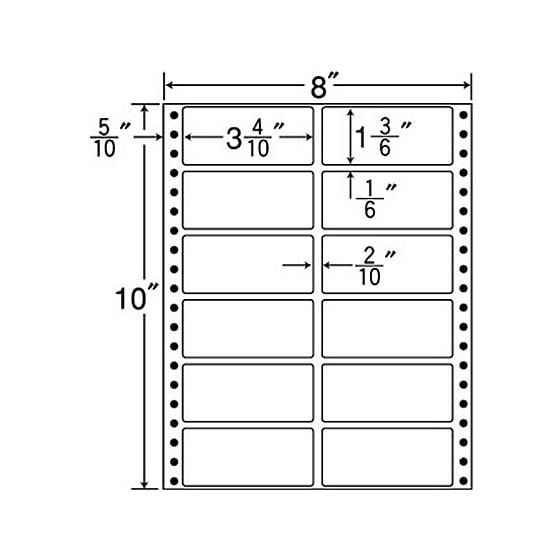 連続ラベルナナフォーム 8×10インチ 12面 500折 NANA MM8A