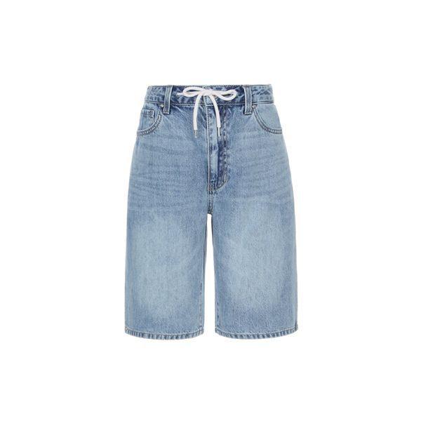 女性ジーンズ ウエスト ストリング ショートパンツ ライトブルー YP2D7965_P424689267
