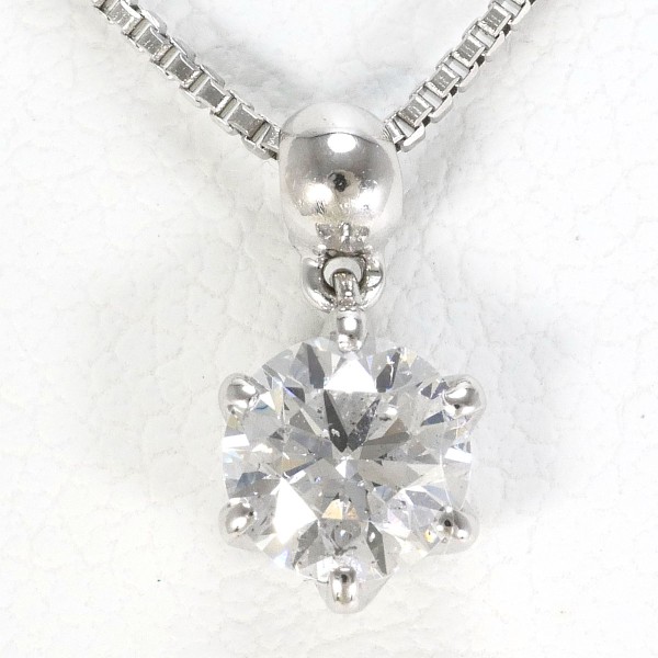 PT PT850 ネックレス ダイヤ 0.445 鑑定書 約40cm ジュエリー 中古