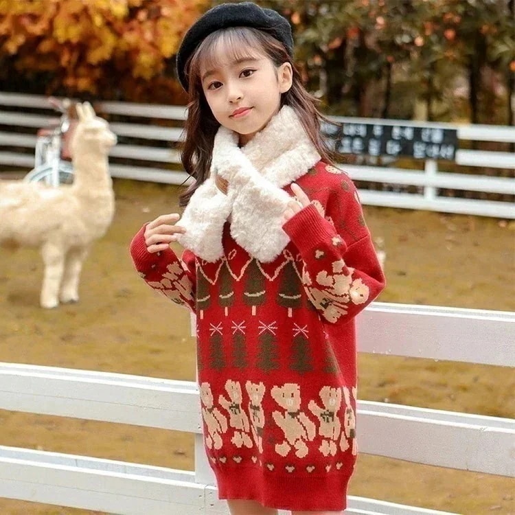 大きいサイズ160 子供 赤服 韓国 子 セーター イベント 文化祭 キッズ 出かけ 女の子 あったか お宮参り キッズ ニット キッズ 170 韓国 ジュニア 25大人気クリスマス 子供