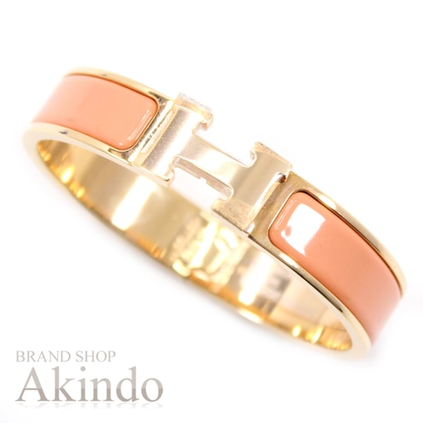 【新品未使用】ブレスレット バングル Hブレス クリッククラック クリックH PM ピンクゴールドプレーテッド オレンジパパイヤ レディース ブランド 定番 人気 プレゼント