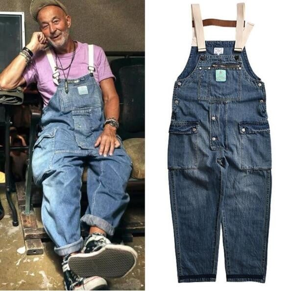 オーバーオールメンズデニムパンツつなぎペインターパンツオールインワンポケット付きジーンズメンズファッ