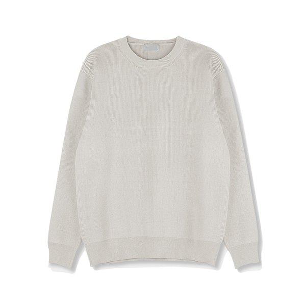 メンズ メリノウール ウォッシャブル ラウンド ニットTシャツ SG-KN-Q028-チャコール