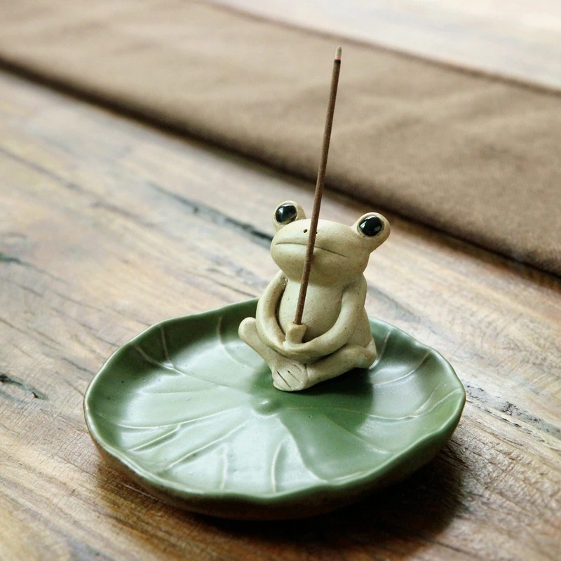 蛙香炉 お香立て 線香立て 蛙 お線香 仏壇用香炉 香道 茶道用品 瞑想 リラックス空間を演出