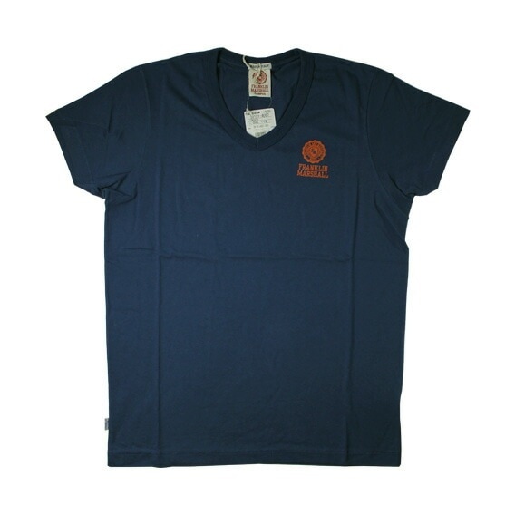 ワンポイントエンブレム VネックTシャツ [オリジナルブルー]【39181-4007-095】