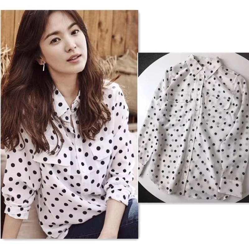 レディース トップス シャツ ブラウス 長袖 襟付き フェミニン ストリート ルーズ かわいい 大人可愛い きれいめ シンプル 上品 おしゃれ かっこいい レトロ ラフ メンズライク マニッシュ