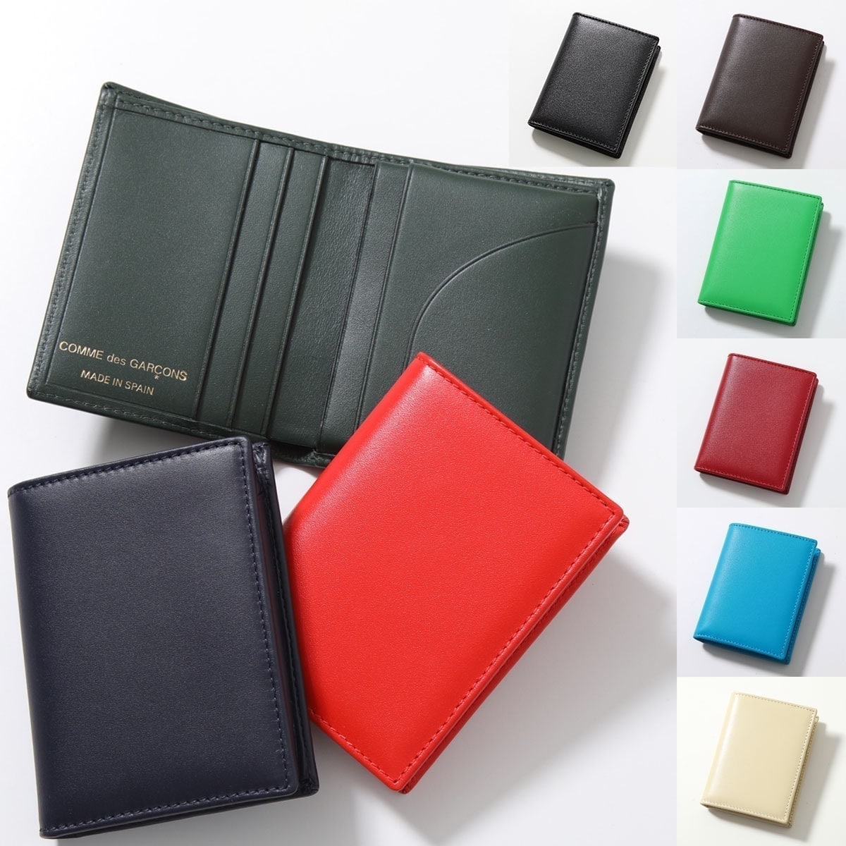 COMME des GARCONS コムデギャルソン 二つ折り財布 SA0641 メンズ レザー ミニ財布 小銭入れなし カラー9色