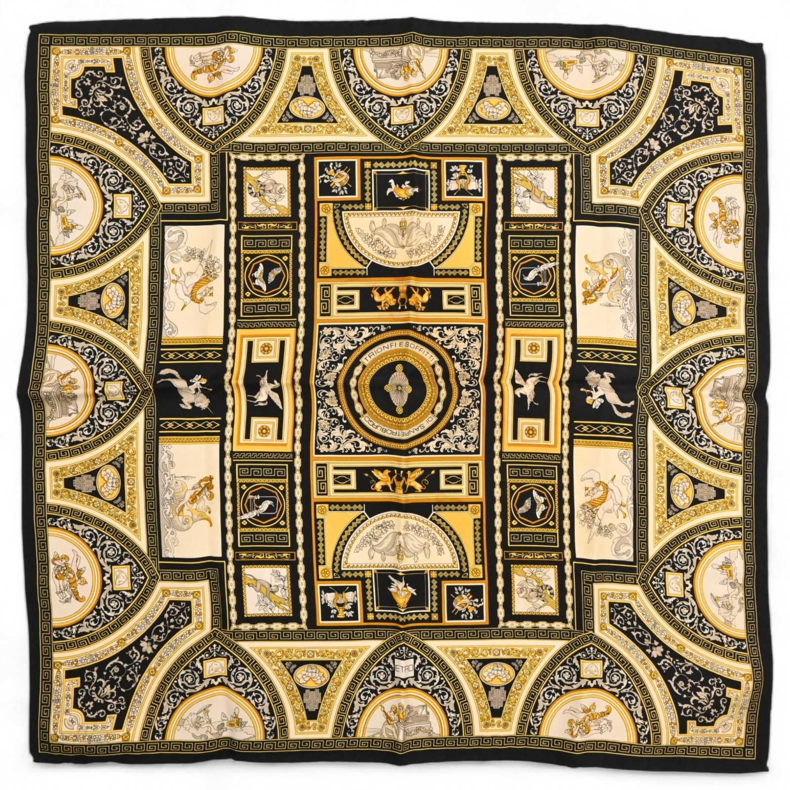 エトロ ミニスカーフ ペガサス シルク100％ Bランク se6504ng