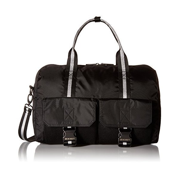2(X) ist Men s Nylon Dome Duffle, Black Solid, One Size 並行輸入品