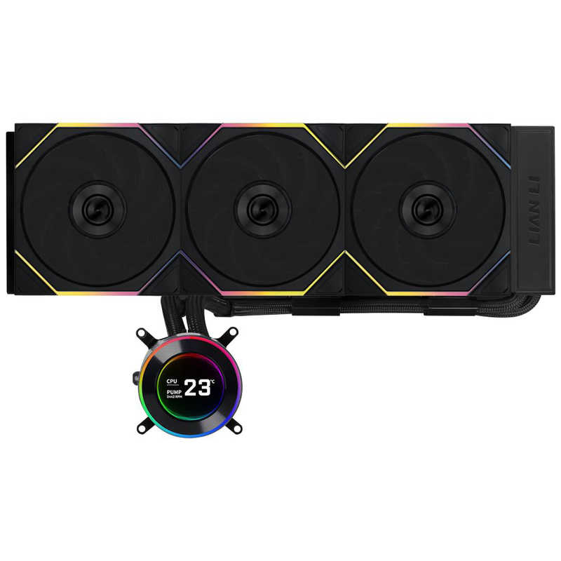 LIANLI　CPUクーラー 120mmファンx3 ［LGA1851/1700・AM5/AM4］ HydroShift II LCD-C 360TL ブラック　LL-HS2-LCD-360TL-BK