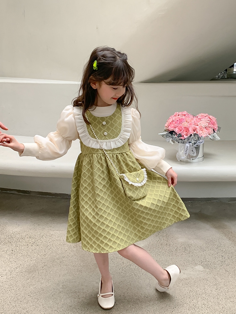 女の子のスーツ2024春秋のファッション子供服スカートツーピース幼児春の服