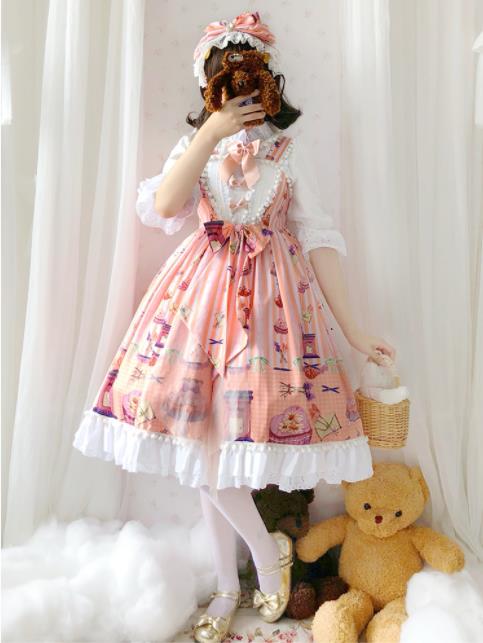 Lolita系　ワンピース　ロリータ トップス 萌え レディース ゴスロリ ロリータファッション　変装　トップス　コスプレ　ハロウィン クリスマス　吊りスカート　Sシャツ