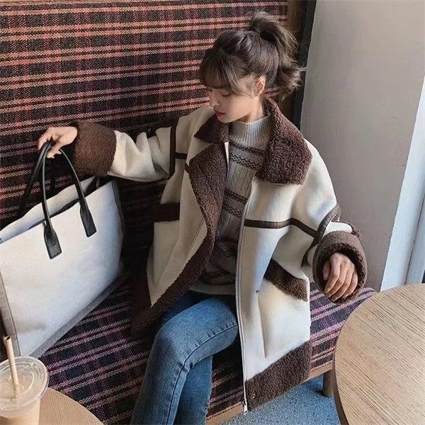 ムートンコート レディース フェイクムートン ふわふわ 可愛い 暖かい カジュアル オーバーコート 大きいサイズ アウター 物 上品 ファーコート 毛皮コート 5,039円