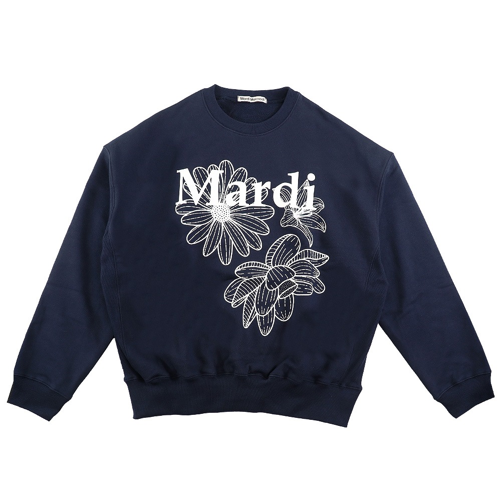 SWEATSHIRT TRIPLE FLOWER NAVY WHITE 長袖 レディース 韓国 ファッション アパレル