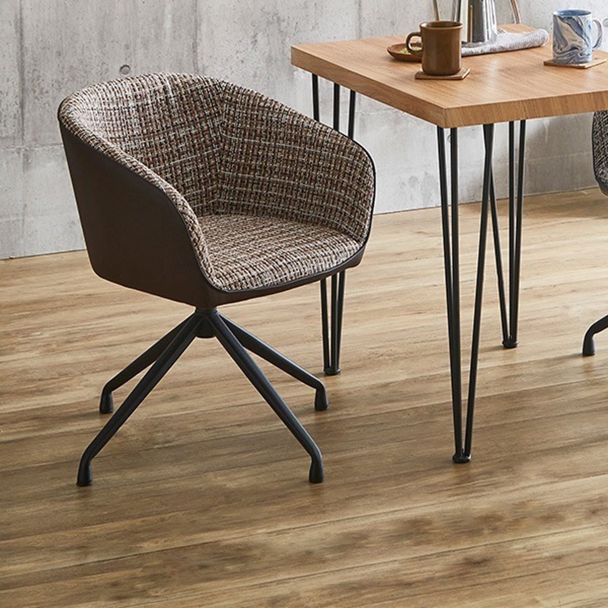 回転式 ファブリックダイニングチェア 1脚単品 12,860円