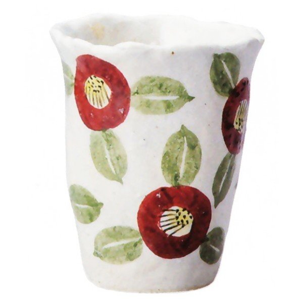 椿絵花入 5号 （信楽焼花瓶花入れ花器壺壷一輪挿しフラワーベースI）