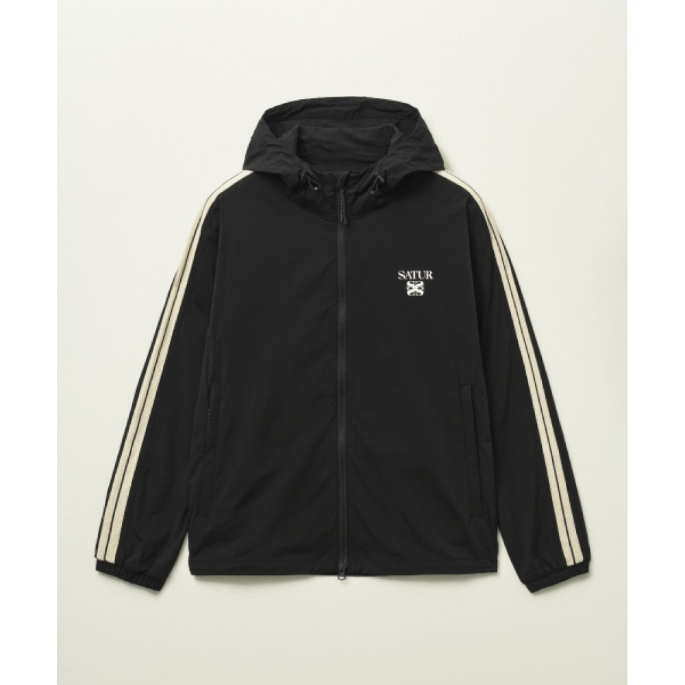 SATUR パッカブル ウィンドブレーカー ブラック ロトン