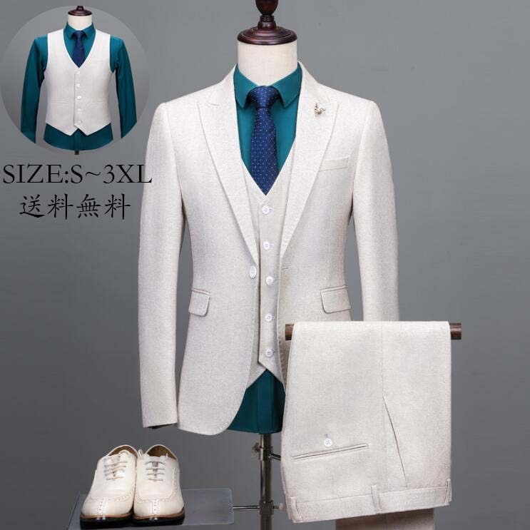 品スーツセット パンツスーツ ビジネススーツ メンズスーツ フォーマルスーツ 背広 シングル 面接 カジュアルスーツ 結婚式 3点セット 二次会 男性 パーティー 通勤 紳士服 事務服 制服