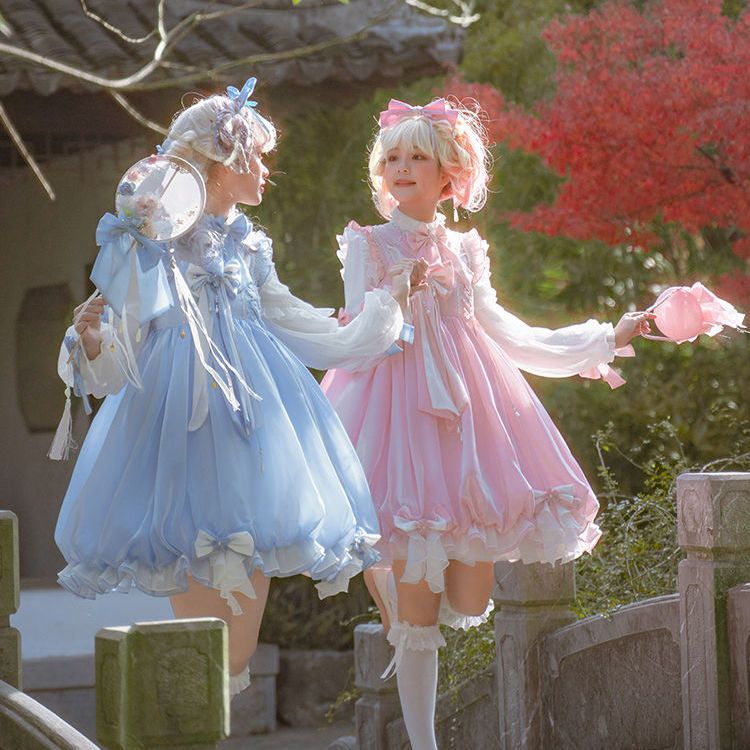 ロリータ メイド服 二次元 韓国ファッション 桜クラゲワンピース可愛いチャイナロリータロリータjskスカート 福袋