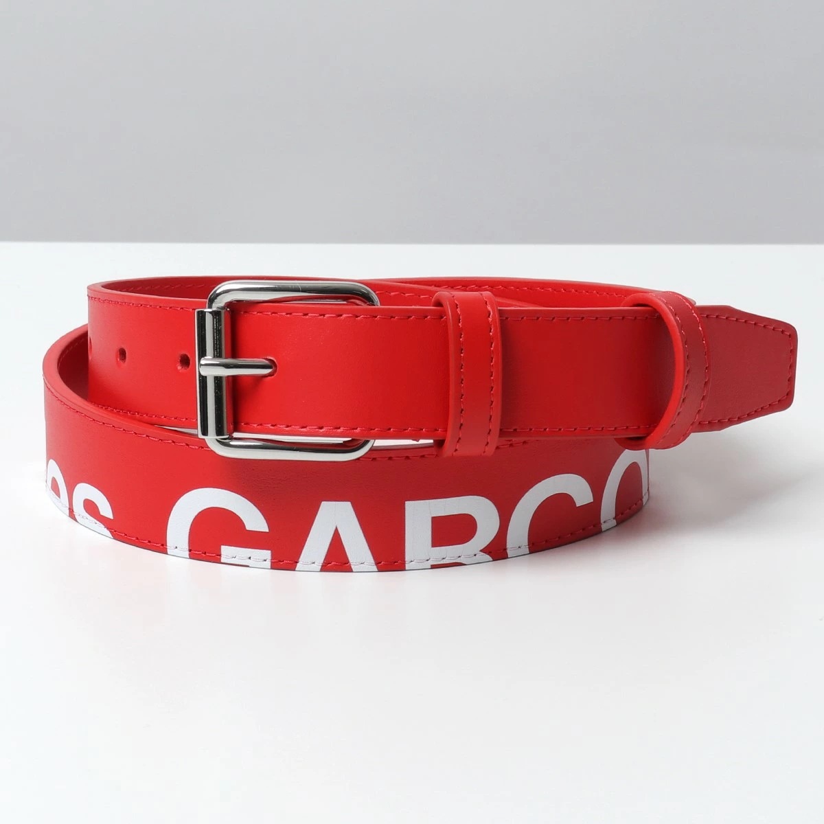 COMME des GARCONS コムデギャルソン SA0911HL HUGE LOGO レザー ロゴ ベルト RED メンズ