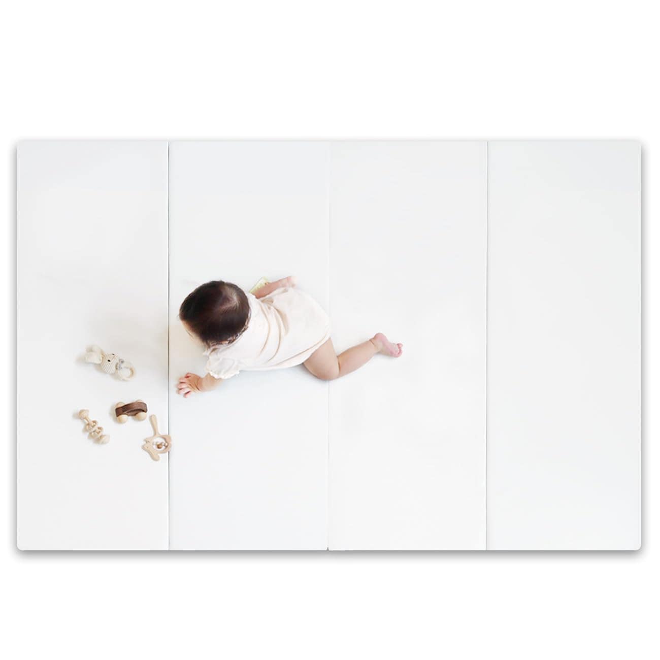 (ケラッタ) プレイマット 折りたたみ 赤ちゃん 1級防音 防水 厚手 (ホワイト， 160×120)